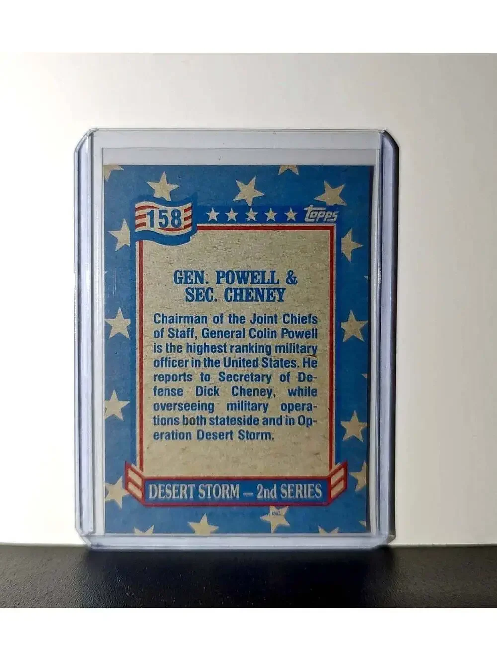 General Powell & Secretary Cheney 1991 Topps Desert Storm #158 - Picture 2 of 10
